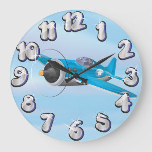 World War Two Fighter Aircraft Large Clock
