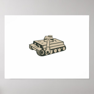 World War Two German Panzer Tank Aiming Poster