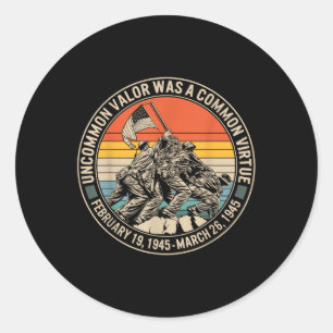 World War Two Uncommon Virtue Flag Raising Iwo Jim Classic Round Sticker