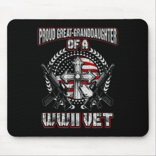 World War Two Veteran Proud Great Granddaughter Ww Mouse Pad