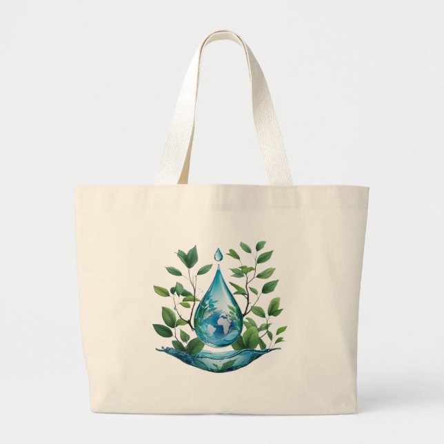 World Water Day Large Tote Bag (Front)