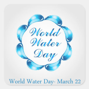 World water day March 22 Square Sticker
