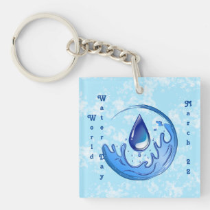 World Water Day Save Water Save Earth Keychain