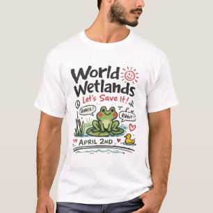 World Wetlands Day Cute Frog Illustration T-Shirt
