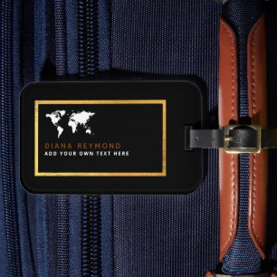 World Wide Travel black Luggage Tag
