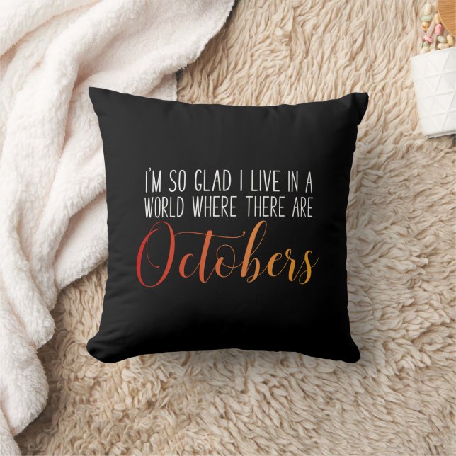 World with Octobers Throw Pillow (Blanket)