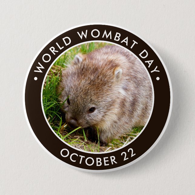 World Wombat Day, cute baby wombat 3 Inch Round Button (Front)