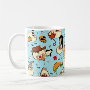 World Wonders: Colourful Blue Pattern. Coffee Mug