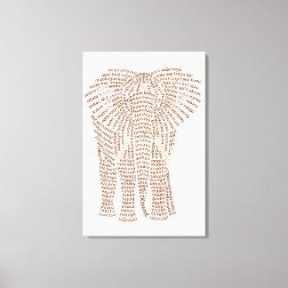 World Word African Elephant Canvas Print