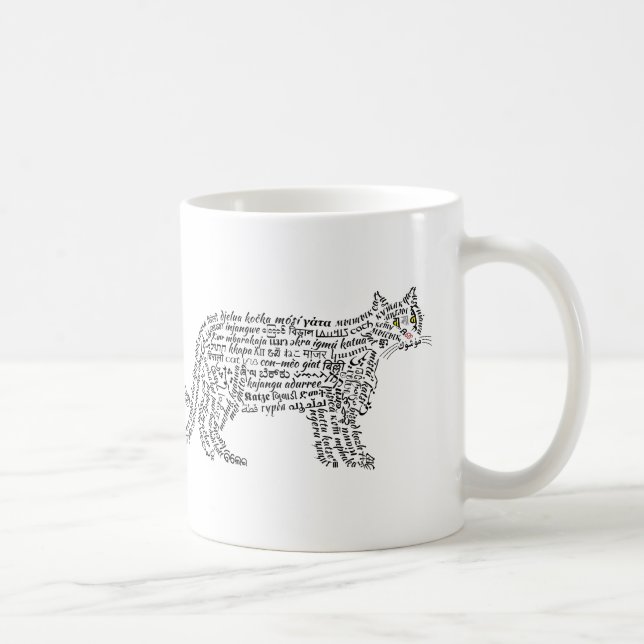 World Word Black Cat Mug (Right)