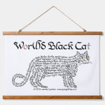 World Word Black Cat Tapestry