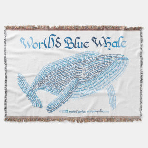 World Word Blue Whale Throw Blanket