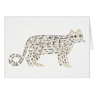 World Word Clouded Leopard Card