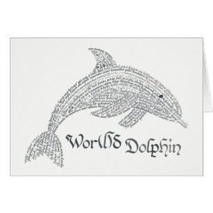 World Word Dolphin Card - avec titre