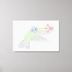 World Word Hummingbird Canvas Print