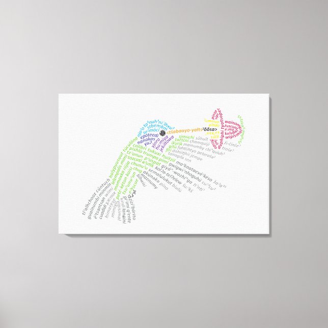 World Word Hummingbird Canvas Print (Front)