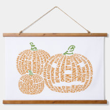 World Word Pumpkins Tapestry