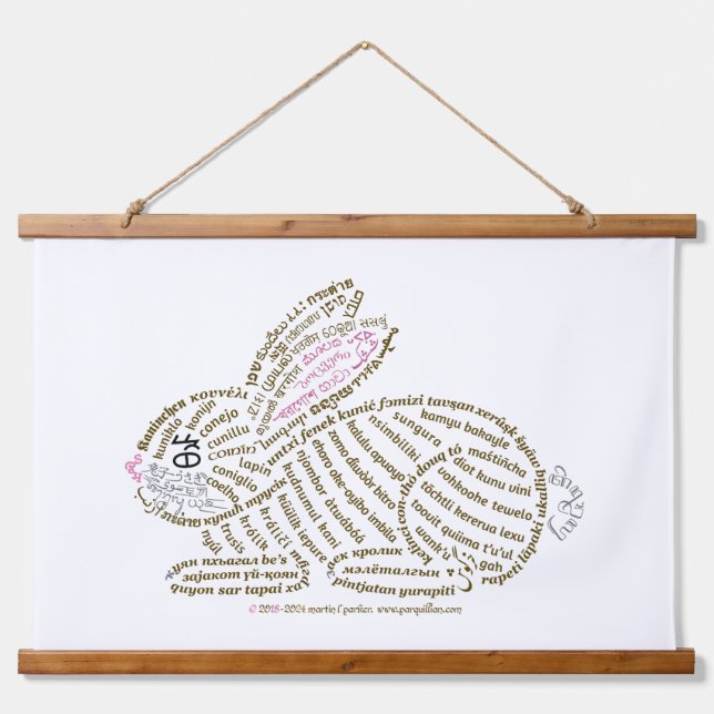 World Word Rabbit Tapestry (Front)