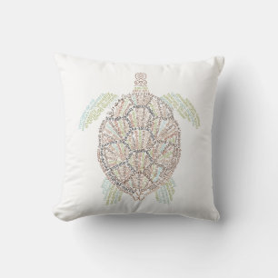 World Word Sea Turtle Pillow