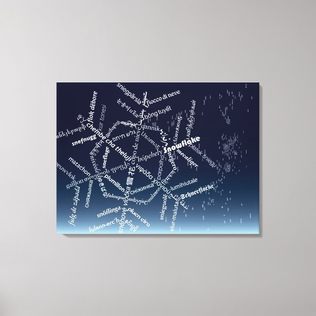 World Word Snowflake Canvas Print (Front)