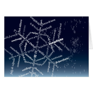 World Word Snowflake Card