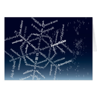 World Word Snowflake Card