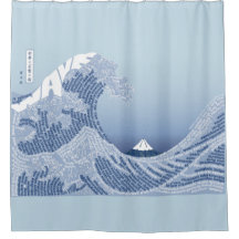 World Word Wave Shower Curtain
