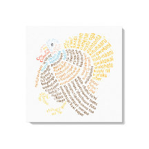 World Word Wild Turkey Canvas Print