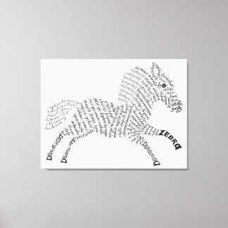 World Word Zebra Canvas Print
