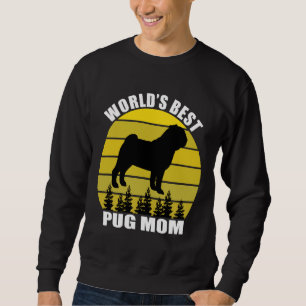 World&x27;s Best Pug Mom, Retro Sun T Shirt Classi