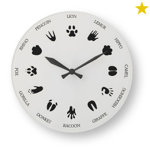 Worldly Animal Tracks Footprints Identification Large Clock