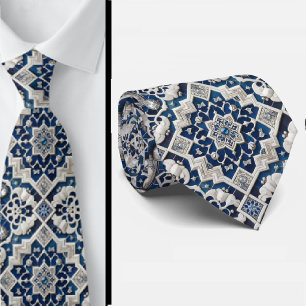Worldly Luxury Businessman    Blue Moroccan Tile  Tie