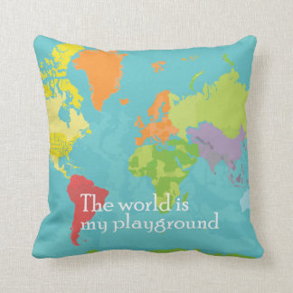 WorldMap_PillowCase Throw Pillow