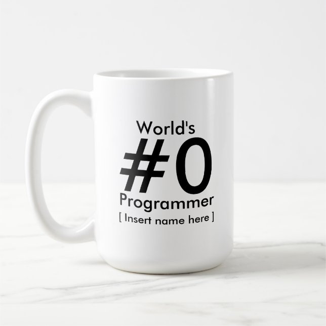 World's #0 Programmer - Personalized Coffee Mug (Left)