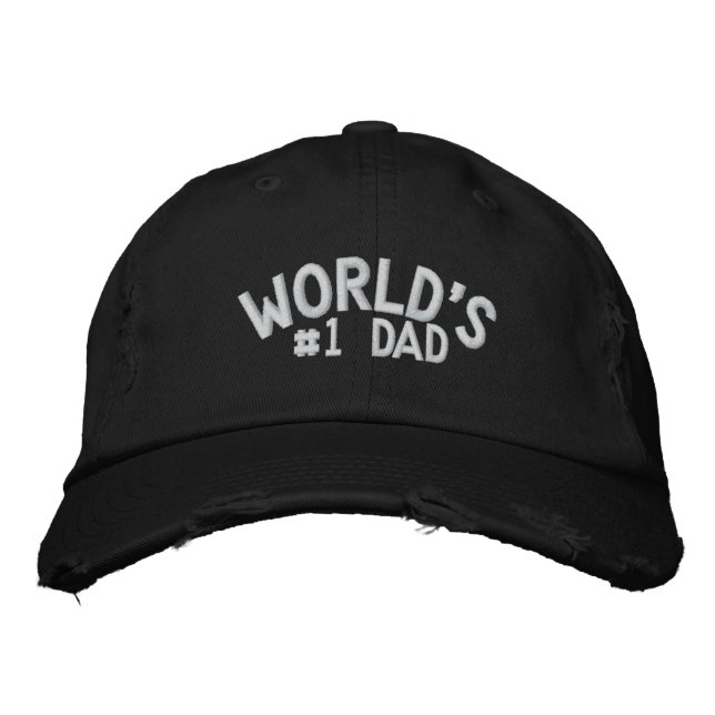 World's #1 Dad Embroidered Hat (Front)