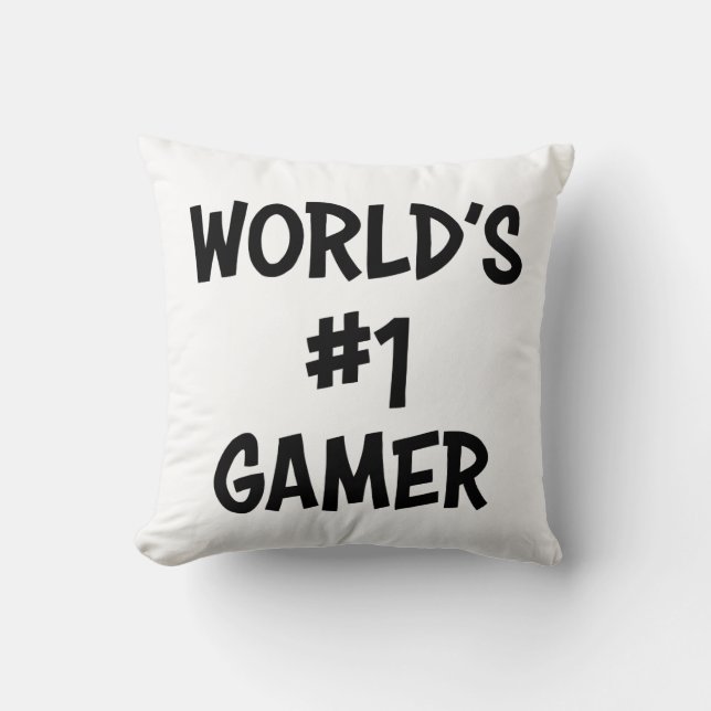 WORLD'S #1 GAMER THROW PILLOW (Front)