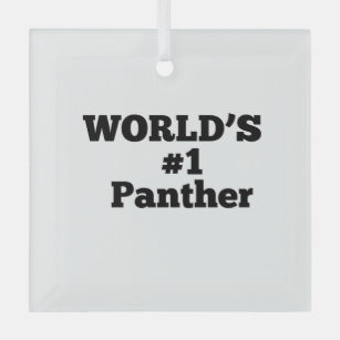 World's #1 Panther Glass Ornament