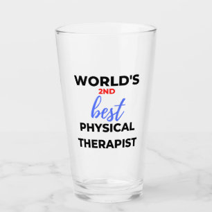 World's 2nd Best Physical Therapist 2 Glass