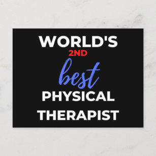 World's 2nd Best Physical Therapist Holiday Postcard