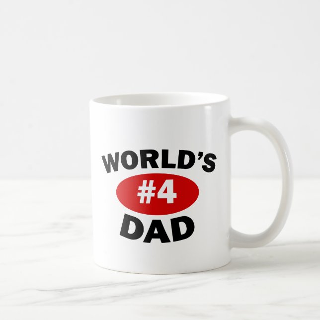 World's #4 Dad Coffee Mug (Right)