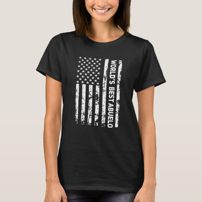 World's Best Abuelo USA American Flag T-Shirt (Front)