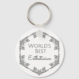 World's Best Aesthetician gift 3 Keychain