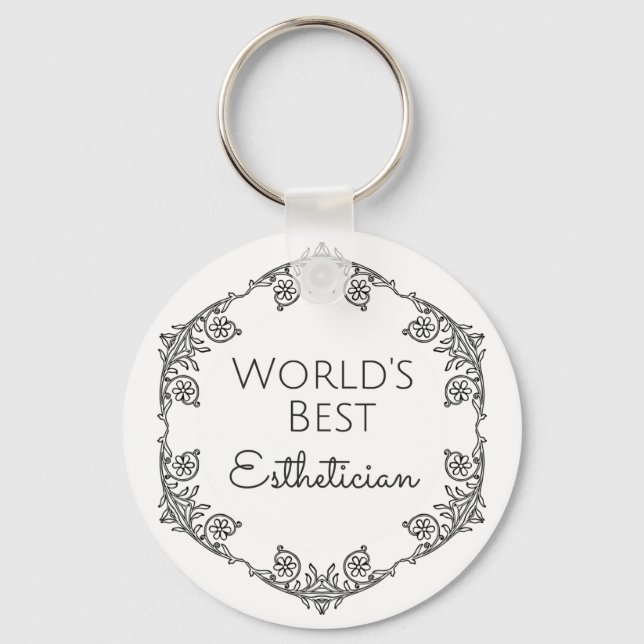 World's Best Aesthetician gift 3 Keychain (Front)