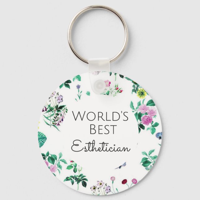 World's Best Aesthetician gift 4 Keychain (Front)