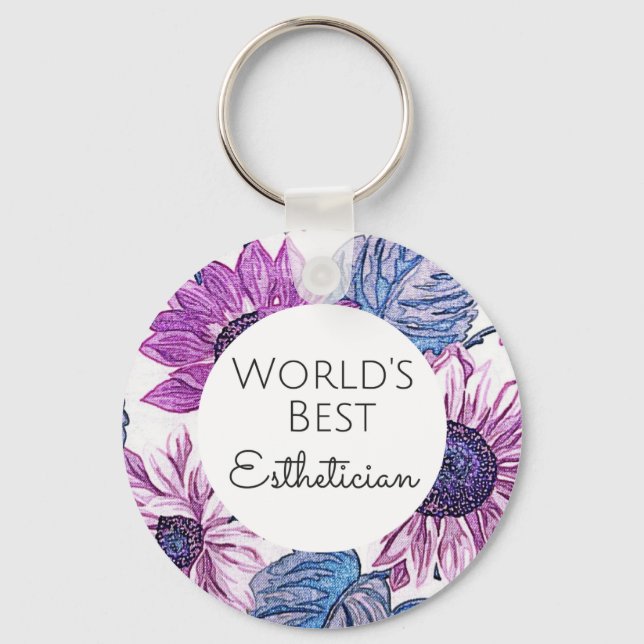 World's Best Aesthetician gift 5 Keychain (Front)