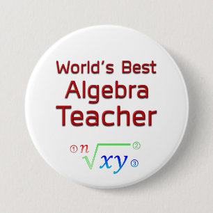 World's Best Algebra Teacher with Formula 3 Inch Round Button