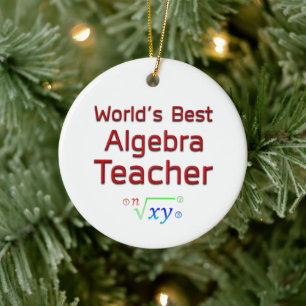 World's Best Algebra Teacher with Formula Custom Ceramic Ornament