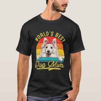 World's Best American Eskimo Dog Mom Retro Mother' T-Shirt