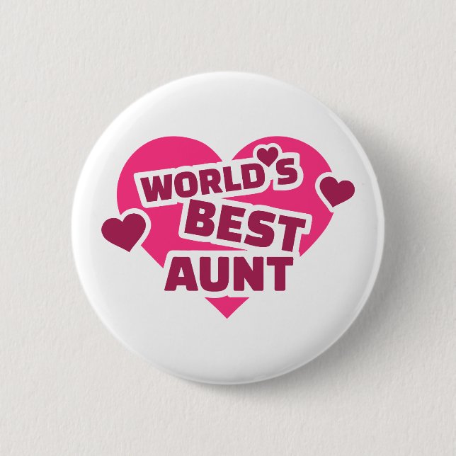 World's best Aunt 2 Inch Round Button (Front)