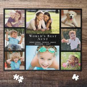 World's Best Aunt 8 Photo Collage Jigsaw Puzzle